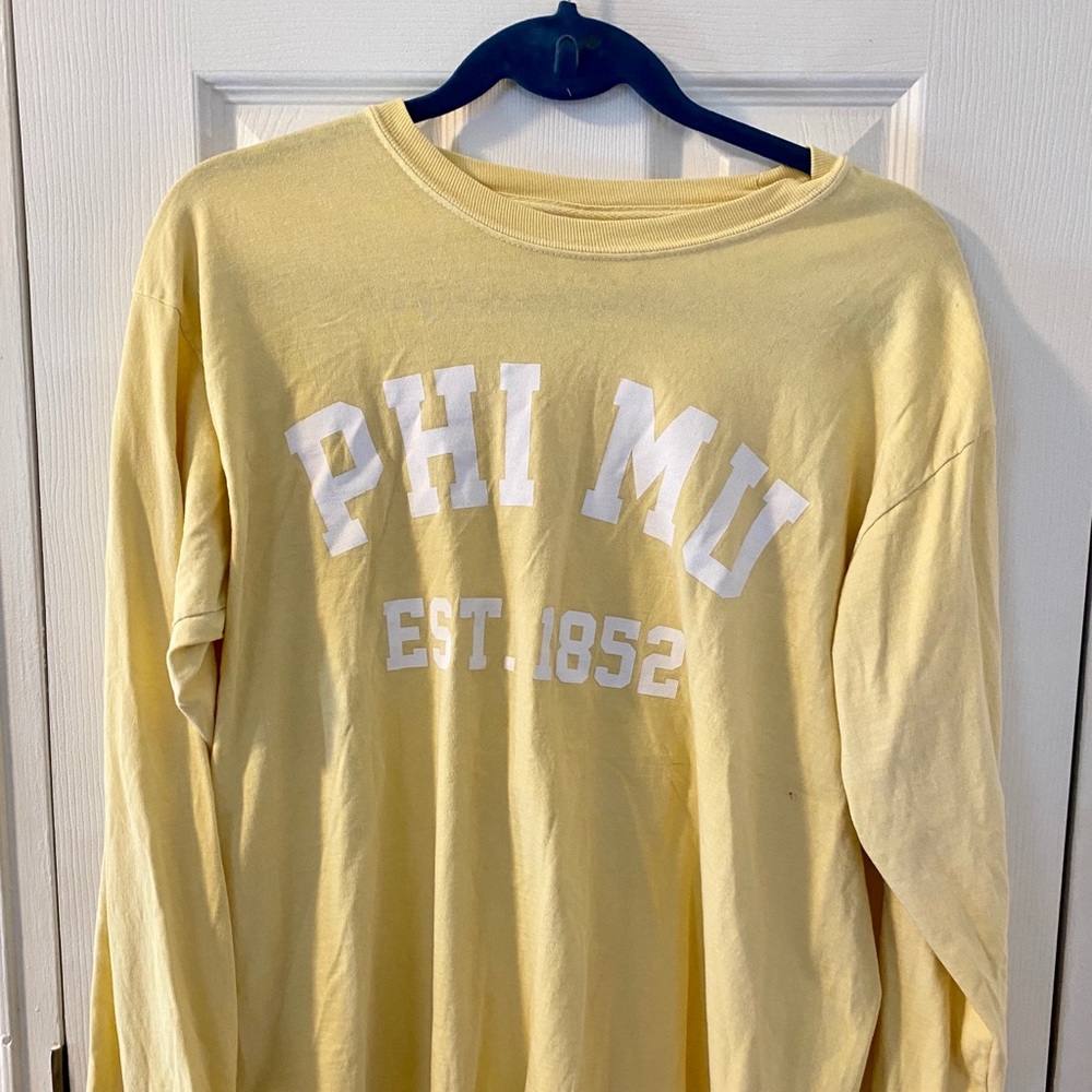 PHI MU Comfort Colors Yellow Long Sleeve Tee